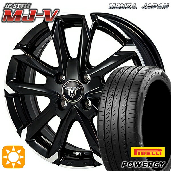 【取付対象】185/65R15 88H ピレリ パワジー モンツァ JPスタイル MJ-V ブラックメタリック/ポリッシュ 15インチ 5.5J 4H100 サマータイヤホイールセット