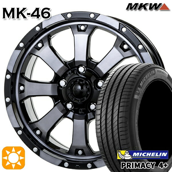 【取付対象】215/55R17 98W XL ミシュラン プライマシー4プラス MKW MK-46 ダイヤカットグラファイトクリア 17インチ 7.5J 5H114.3 サマータイヤホイールセット