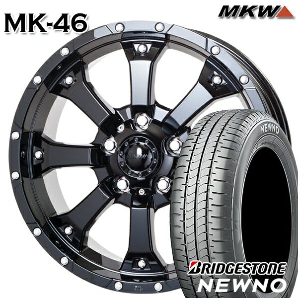 【取付対象】215/45R17 91W XL ブリヂストン ニューノ MKW MK-46 グロスブラック 17インチ 7.5J 5H114.3 サマータイヤホイールセット