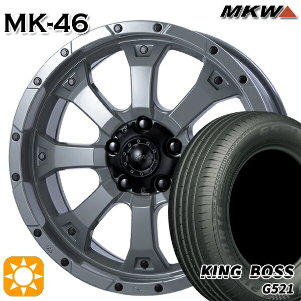 【取付対象】205/55R16 91V キングボス G521 MKW MK-46 ヘルキャット 16インチ 7.0J 5H114.3 サマータイヤホイールセット