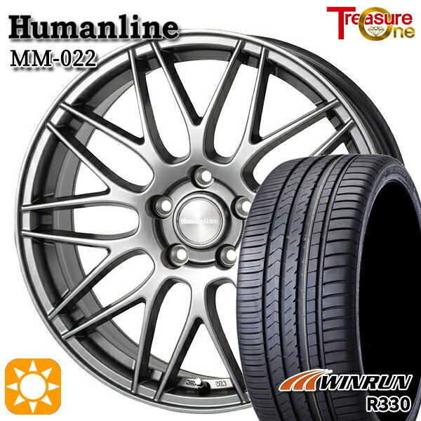 5/18 D会員限定P13倍★ 215/40R18 89W XL ウィンラン R330 トレジャーワン ヒューマンライン MM022 ダークグレー 18インチ 7.5J 5H114.3 サマータイヤホイールセット