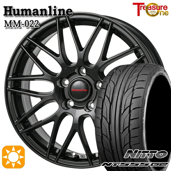 【取付対象】リーフ レヴォーグ 215/50R17 95W XL ニットー NT555 G2 トレジャーワン ヒューマンライン MM022 ブラック 17インチ 7.0J 5H114.3 サマータイヤホイールセット