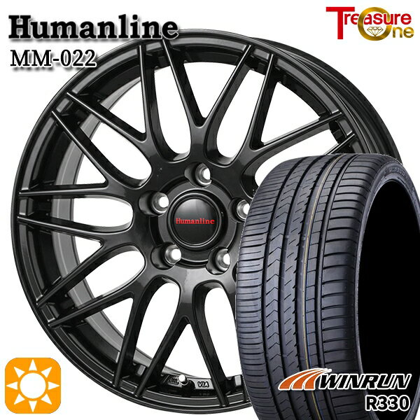 【取付対象】ジェイド アクセラ 225/40R18 92W XL ウィンラン R330 トレジャーワン ヒューマンライン MM022 ブラック 18インチ 7.5J 5H114.3 サマータイヤホイールセット