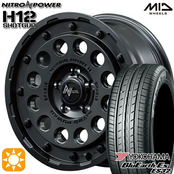 【取付対象】215/65R16 98H ヨコハマ ブルーアース ES32 MID ナイトロパワー H12ショットガン バレルブラック 16インチ 7.0J 5H114.3 サマータイヤホイールセット