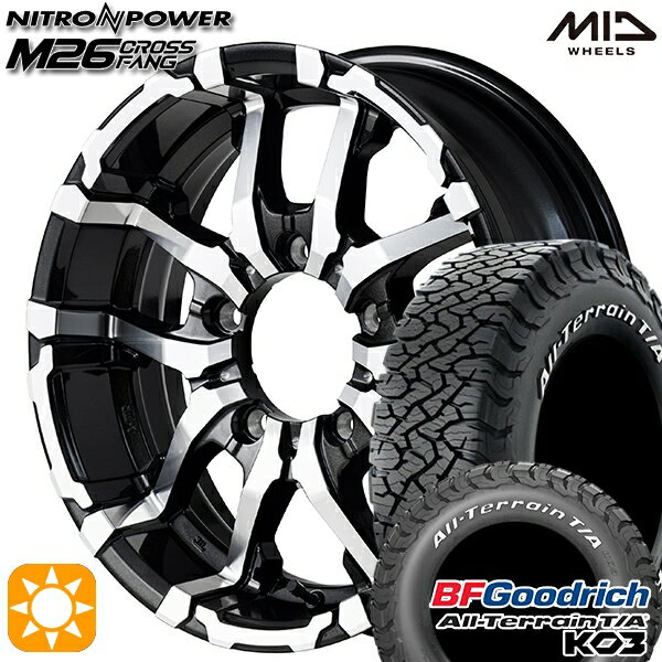 【取付対象】215/70R16 100/97S RWL BFグッドリッチ オールテレーン T/A KO3 MID ナイトロパワー M26 クロスファング ブラックメタリック/ミラーカット 16インチ 5.5J 5H139.7 サマータイヤホイールセット