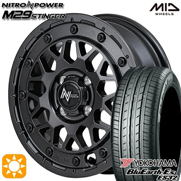 【取付対象】165/50R15 73V ヨコハマ ブルーアース ES32 MID ナイトロパワー M29 スティンガー バレルブラック 15インチ 5.0J 4H100 サマータイヤホイールセット