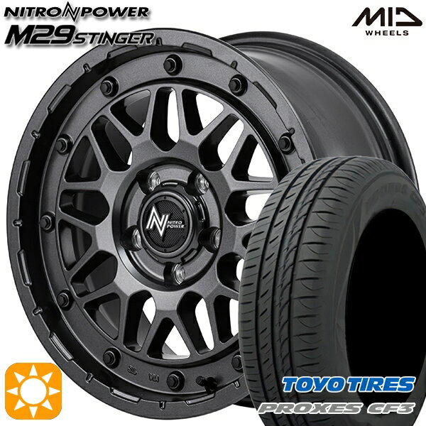 【取付対象】リーフ アクセラ 205/55R16 94V XL トーヨー プロクセス CF3 MID ナイトロパワー M29 スティンガー バレルブラック 16インチ 7.0J 5H114.3 サマータイヤホイールセット