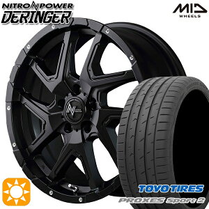 【取付対象】225/40R18 92Y XL トーヨー プロクセススポーツ2 MID ナイトロパワー デリンジャー セミグロスブラック/フランジピアスドリルド 18インチ 7.0J 5H114.3 サマータイヤホイールセット