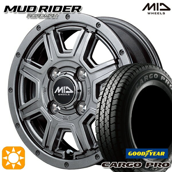 軽トラ 145/80R12 80/78N グッドイヤー カーゴプロ MID ロードマックス マッドライダー メタリックグレー 12インチ 4.0J 4H100 サマータイヤホイールセット