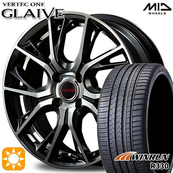 5/18 D会員限定P13倍★ 195/40R17 81W XL ウィンラン R330 MID ヴァーテックワン グレイブ ダイヤモンドブラックポリッシュ/アンダーカットDC 17インチ 6.5J 4H100 サマータイヤホイールセット