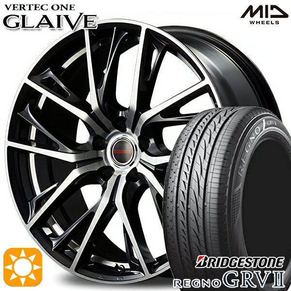 【取付対象】245/35R20 95W XL ブリヂストン レグノ GRV2 MID ヴァーテックワン グレイブ ダイヤモンドブラックポリッシュ/アンダーカットDC 20インチ 8.5J 5H114.3 サマータイヤホイールセット