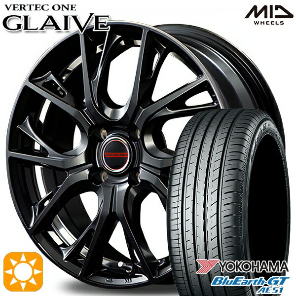 【取付対象】195/45R16 84V XL ヨコハマ ブルーアースGT AE51 MID ヴァーテックワン グレイブ ダイヤモンドBK/リムエッジ&アンダーカットDC 16インチ 6.0J 4H100 サマータイヤホイールセット