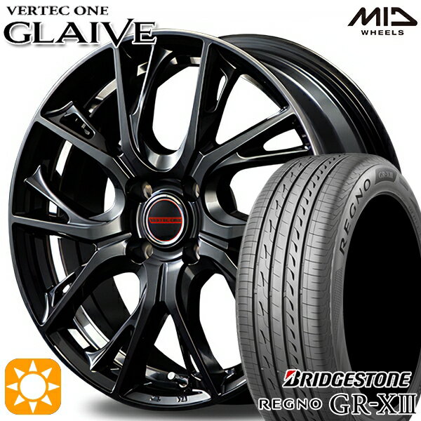 【最大2,000円OFFクーポン】アクア ヤリス 195/45R17 81W ブリヂストン レグノ GR-X3 MID ヴァーテックワン グレイブ ダイヤモンドBK/リムエッジ&アンダーカットDC 17インチ 6.5J 4H100 サマータイヤホイールセット