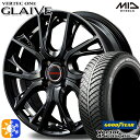 フィット アクア 175/65R15 84H グッドイヤー ベクター フォーシーズンズ MID ヴァーテックワン グレイブ 15インチ 5.5J 4H100 ダイヤモンドBK/リムエッジ&アンダーカットDC オールシーズンタイヤホイールセット