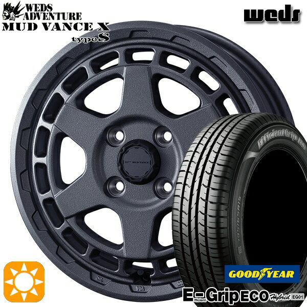 【取付対象】165/65R14 79S グッドイヤー エフィシェントグリップ エコ EG01 Weds マッドヴァンス X タイプS フリントグレー 14インチ 4.5J 4H100 サマータイヤホイールセット