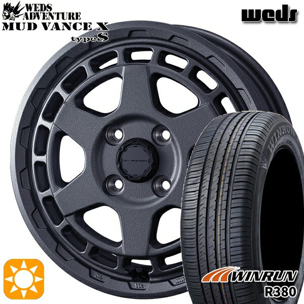 【取付対象】165/65R14 79T ウィンラン R380 Weds マッドヴァンス X タイプS フリントグレー 14インチ 4.5J 4H100 サマータイヤホイールセット