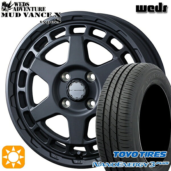 【取付対象】165/65R14 79S トーヨー ナノエナジー3プラス Weds マッドヴァンス X タイプS フルマットブラック 14インチ 4.5J 4H100 サマータイヤホイールセット