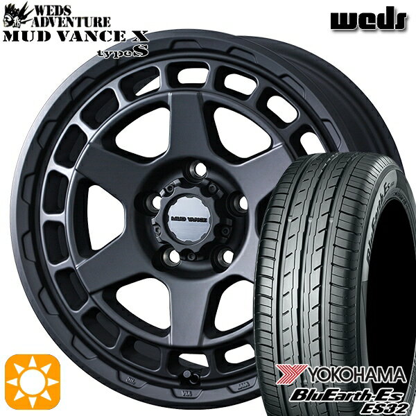 【取付対象】エクストレイル アテンザ 225/55R17 97W ヨコハマ ブルーアース ES32 Weds マッドヴァンス X タイプS フルマットブラック 17インチ 7.0J 5H114.3 サマータイヤホイールセット