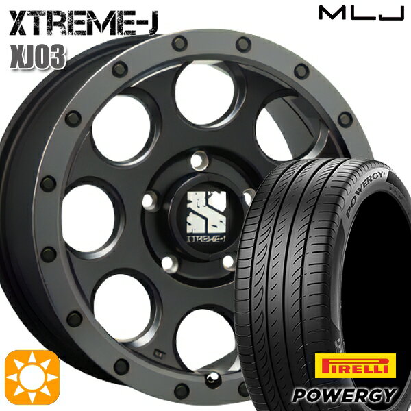 【取付対象】ヤリスクロス 205/65R16 95H ピレリ パワジー MLJ エクストリームJ XJ03 フラットブラック/スモークフランジ 16インチ 7.0J 5H114.3 サマータイヤホイールセット