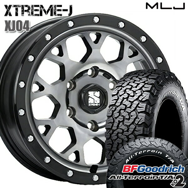 LT215/70R16 100/97R RWL BFグッドリッチ オールテレーン T/A KO2 MLJ エクストリームJ XJ04 グロスブラックマシーン/スモーククリア 16インチ 6.5J 6H139.7 サマータイヤホイールセット