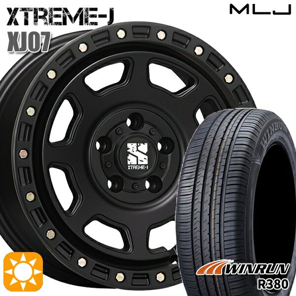 【取付対象】215/65R16 98H ウィンラン R380 MLJ エクストリームJ XJ07 サテンブラック 16インチ 7.0J 5H114.3 サマータイヤホイールセット