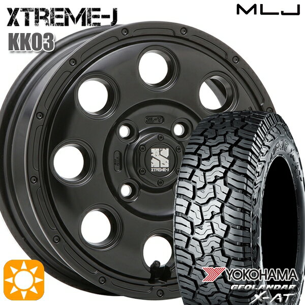 145R14C 85/83Q ヨコハマ（YOKOHAMA）ジオランダーX-AT G016 MLJ エクストリームJ KK0314インチ 4.5J 4H100 サテンブラック 新品サマータイヤホイール 4本セット 送料無料