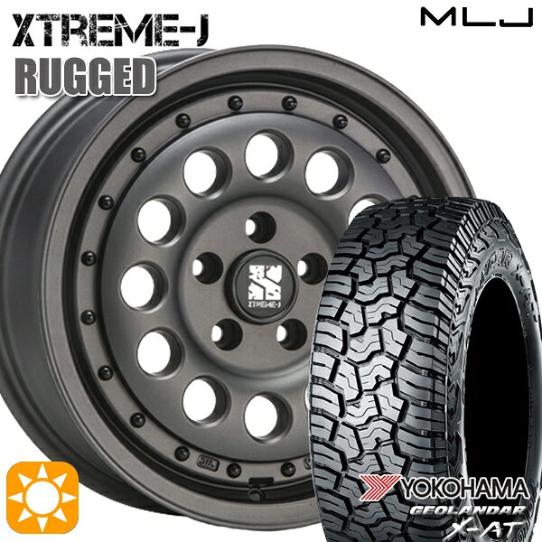【取付対象】デリカD5 215/70R16 100/97Q ヨコハマ ジオランダー X-AT G016 MLJ エクストリームJ ラギッド ガンブラック 16インチ 6.5J 5H114.3 サマータイヤホイールセット