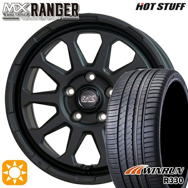 【取付対象】アイシス ノア/ヴォクシー 215/45R17 91W XL ウィンラン R330 ホットスタッフ マッドクロス レンジャー マットブラック 17インチ 7.0J 5H114.3 サマータイヤホイールセット