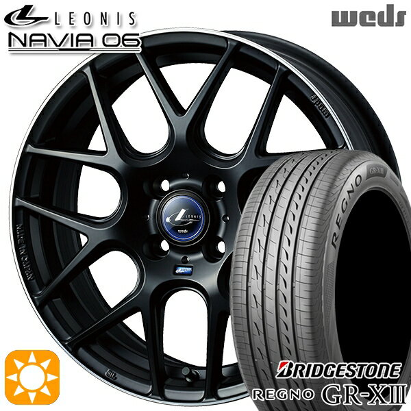 【取付対象】アクア クロスビー 185/55R16 83V ブリヂストン レグノ GR-X3 Weds ウェッズ レオニス ナヴィア06 MBP (マットブラックリムポリッシュ) 16インチ 6.0J 4H100 サマータイヤホイールセット