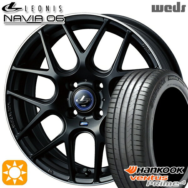 【取付対象】185/55R16 83H ハンコック veNtus PRime4 K135 Weds ウェッズ レオニス ナヴィア06 MBP (マットブラックリムポリッシュ) 16インチ 6.0J 4H100 サマータイヤホイールセット