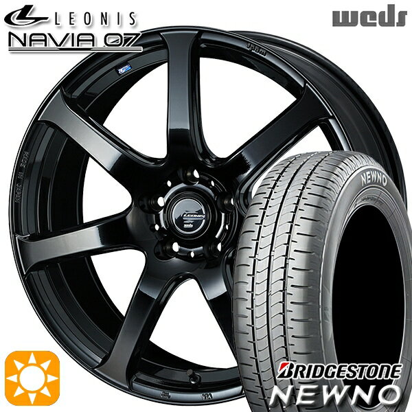【取付対象】225/45R18 95W XL ブリヂストン ニューノ Weds ウェッズ レオニス ナヴィア07 PBK (プレミアムブラック) 18インチ 8.0J 5H114.3 サマータイヤホイールセット