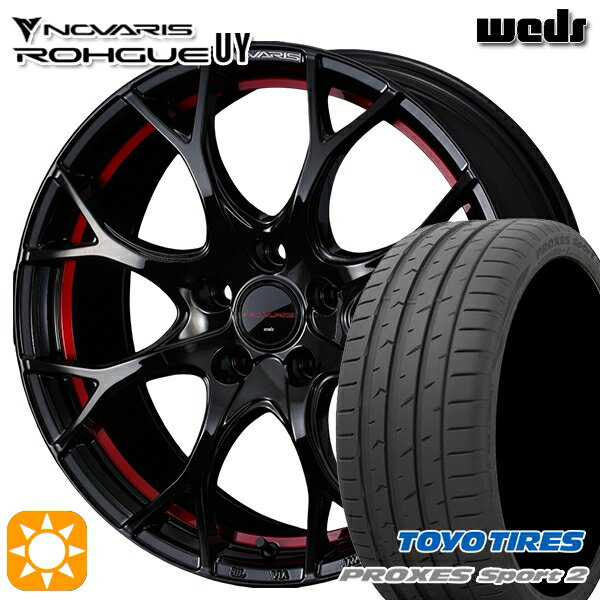 【取付対象】アクセラ アテンザ 215/45R18 93Y XL トーヨー プロクセススポーツ2 Weds ウェッズ ノヴァリス ローグ UY ピアノブラック/レッドライン 18インチ 7.0J 5H114.3 サマータイヤホイールセット
