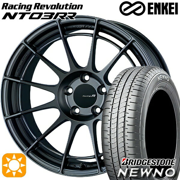 【取付対象】215/60R17 96H ブリヂストン ニューノ ENKEI エンケイ レーシングレボリューション NT03RR マットダークガンメタリック 17インチ 7.0J 5H100 サマータイヤホイールセット