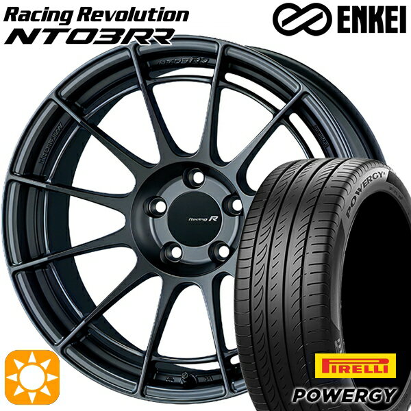 【取付対象】アイシス ノア 215/45R17 91W XL ピレリ パワジー ENKEI エンケイ レーシングレボリューション NT03RR マットダークガンメタリック 17インチ 7.5J 5H114.3 サマータイヤホイールセット