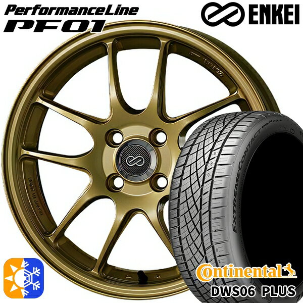 215/40R18 89Y XL コンチネンタル DWS06+ ENKEI エンケイ パフォーマンスライン PF01 ゴールド 18インチ 7.0J 5H114.3 オールシーズンタイヤホイールセット