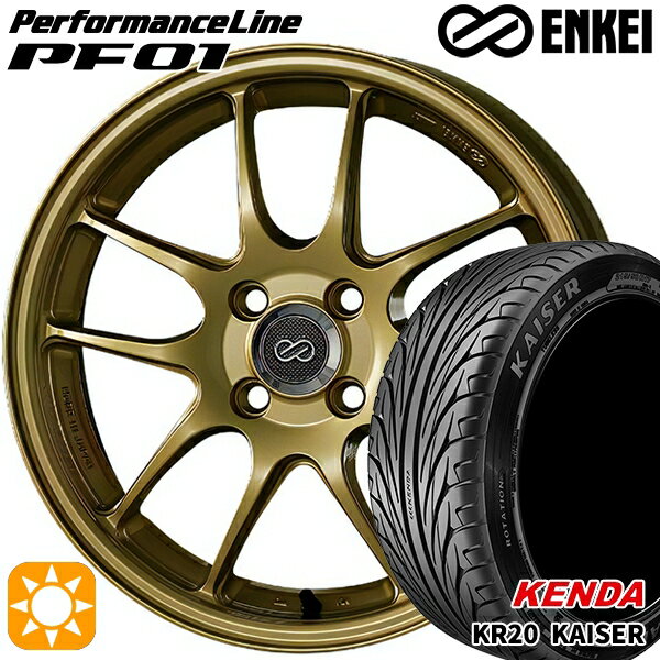 【取付対象】アイシス ノア 215/45R17 91H ケンダ カイザー KR20 ENKEI エンケイ パフォーマンスライン PF01 ゴールド 17インチ 7.5J 5H114.3 サマータイヤホイールセット