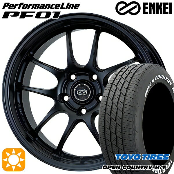 【取付対象】フィット アクア 185/60R15 84H トーヨー オープンカントリー H/T2 WL ENKEI エンケイ パフォーマンスライン PF01 マットブラック 15インチ 6.5J 4H100 サマータイヤホイールセット