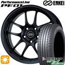 【取付対象】215/55R17 98W XL ダンロップ エナセーブ EC204 ENKEI エンケイ パフォーマンスライン PF01 マットブラック 17インチ 7.5J 5H114.3 サマータイヤホイールセット