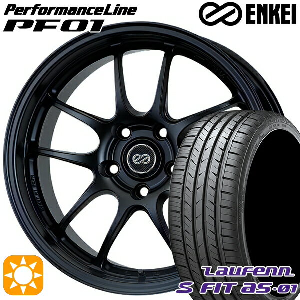 【取付対象】225/45R18 91W ラウフェン S FIT aS-01 LH02 ENKEI エンケイ パフォーマンスライン PF01 マットブラック 18インチ 7.0J 5H114.3 サマータイヤホイールセット