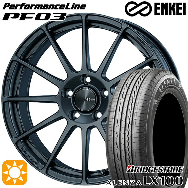 【取付対象】215/50R18 92V ブリヂストン アレンザ LX100 ENKEI エンケイ パフォーマンスライン PF03 マットダークガンメタリック 18インチ 7.5J 5H114.3 サマータイヤホイールセット