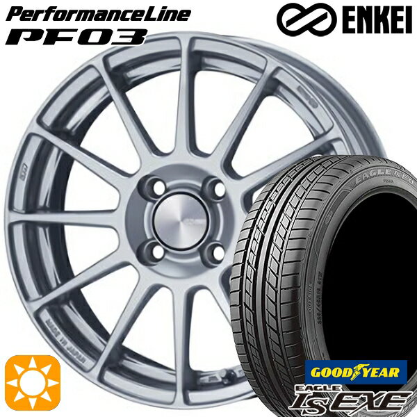 【取付対象】195/45R16 84W XL グッドイヤー イーグル LSEXE ENKEI エンケイ パフォーマンスライン PF03 スパークルシルバー 16インチ 6.5J 4H100 サマータイヤホイールセット