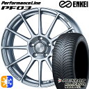 225/55R18 98H ダンロップ ALL SEASON MAXX AS1 ENKEI エンケイ パフォーマンスライン PF03 スパークルシルバー 18インチ 7.0J 5H114.3 オールシーズンタイヤホイールセット