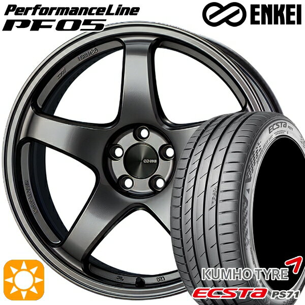 【取付対象】215/40R18 89W XL クムホ エクスタ PS71 ENKEI エンケイ パフォーマンスライン PF05 ダークシルバー 18インチ 7.5J 5H114.3 サマータイヤホイールセット