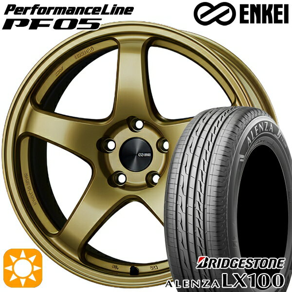 【取付対象】225/60R18 100H ブリヂストン アレンザ LX100 ENKEI エンケイ パフォーマンスライン PF05 ゴールド 18インチ 8.0J 5H114.3 サマータイヤホイールセット