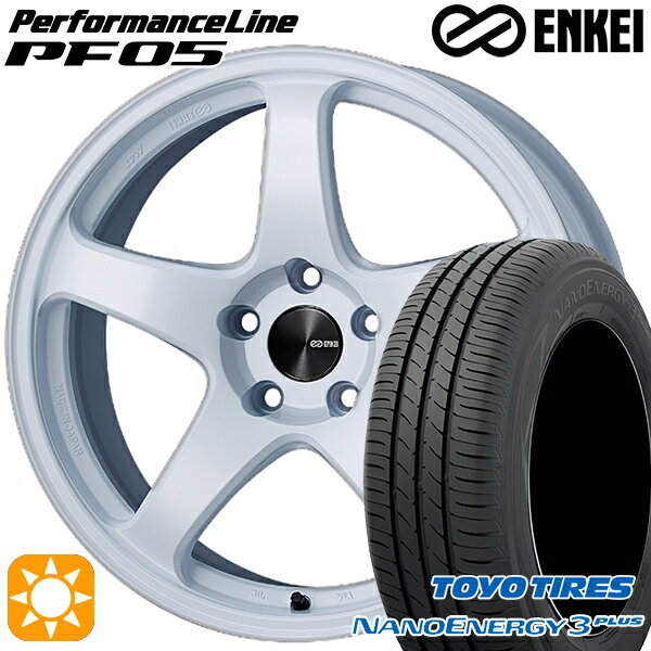 【取付対象】195/45R16 80W トーヨー ナノエナジー3プラス ENKEI エンケイ パフォーマンスライン PF05 ホワイト 16インチ 6.5J 4H100 サマータイヤホイールセット