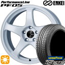 【取付対象】エクストレイル アテンザ 225/55R17 97V グッドイヤー イーグル LSEXE ENKEI エンケイ パフォーマンスライン PF05 ホワイト 17インチ 7.0J 5H114.3 サマータイヤホイールセット