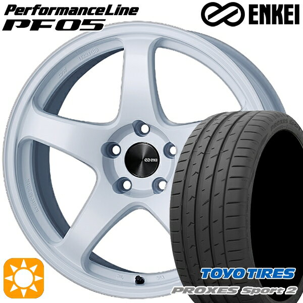 【取付対象】235/50R18 101Y XL トーヨー プロクセススポーツ2 ENKEI エンケイ パフォーマンスライン PF05 ホワイト 18インチ 8.0J 5H114.3 サマータイヤホイールセット