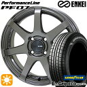 【取付対象】マツダ2 ノート 185/65R15 88S グッドイヤー エフィシェントグリップ エコ EG01 ENKEI エンケイ パフォーマンスライン PF07 ダークシルバー 15インチ 6.0J 4H100 サマータイヤホイールセット