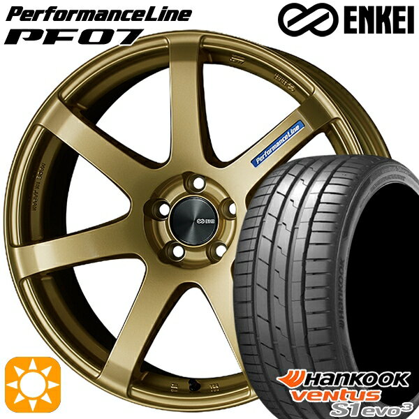 【取付対象】ノア ヴォクシー 215/35R19 85Y XL ハンコック veNtus S1 evo3 K127 ENKEI エンケイ パフォーマンスライン PF07 ゴールド 19インチ 8.0J 5H114.3 サマータイヤホイールセット