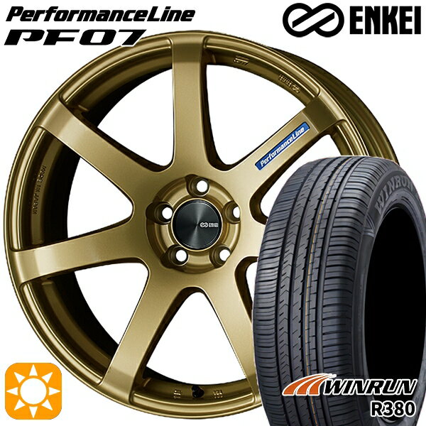 【取付対象】マツダ6 エクストレイル 225/60R18 104V XL ウィンラン R380 ENKEI エンケイ パフォーマンスライン PF07 ゴールド 18インチ 7.5J 5H114.3 サマータイヤホイールセット
